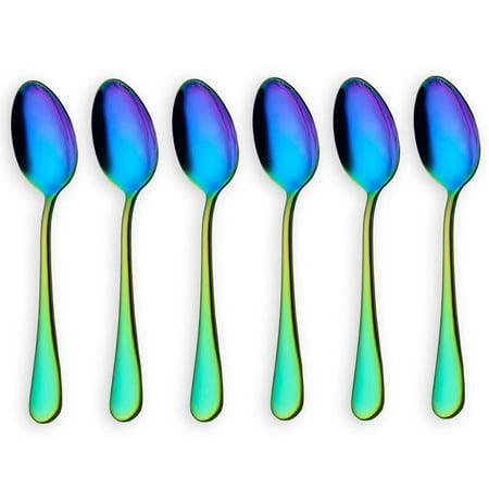 

Rainbow color TeaSpoons Coffee Spoonl Set of 6 Pieces (Coffee Scoops)