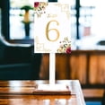 thumbnail image 3 of Table Numbers, Golden With Flower Double-Sided Cardss Plus Head Table Cards for your Wedding, Reception, Anniversary, Birthday Party or Celebration, 4"x6" (1-25 plus Head Table Cards), 3 of 3