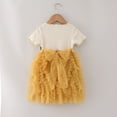 thumbnail image 6 of Fsqjgq Baby Girl Clothes Dress with Pockets Summer Girls Red Dress Yellow Toddler Girls Short Sleeve Bowknot Tulle Ruffles Princess Dress Dance Party Dresses Clothes 90, 6 of 6