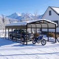 thumbnail image 3 of WUKHG 12x25FT Heavy Duty Metal Carport, Outdoor Carp ort Canopy with Iron Roof, Durable All-Weather Shelter for Cars, Trucks, Boats & Outdoor Equipment, Easy Quick-Install Assembly, 3 of 10