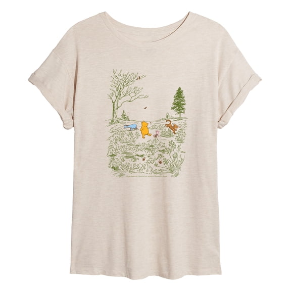 Winnie the Pooh - Cottagecore Scene Relaxed Fit T-Shirt