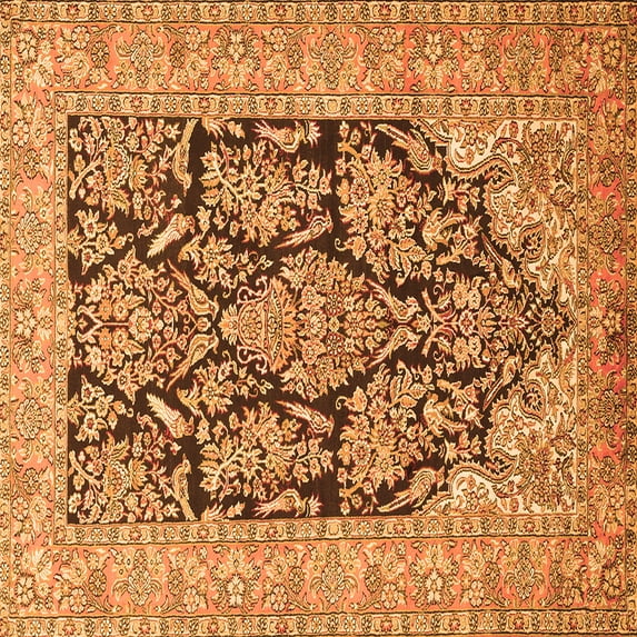 Ahgly Company Indoor Square Persian Orange Traditional Area Rugs, 5' Square