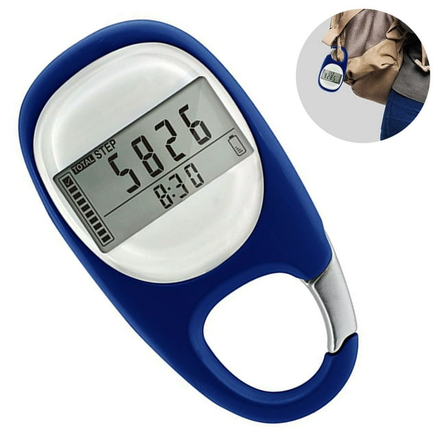 3D Digital Simple Walking Distance Clip on Pedometer Step Counter with Clip,Memory Walking Distance Miles/km Exercise Fitness Activity Calorie for Men Women Kids