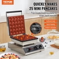 thumbnail image 2 of VEVOR Mini máquina para hacer panqueques holandesa, 25 piezas, 43 mm de diámetro, máquina para hacer dorayaki, parrilla electrica comercial para poffertjes de 1700 W, acero inoxidable antiadherente, 2 of 9