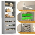 thumbnail image 4 of Homieasy Space-Saving Modular Closet Organizer System with 4 Drawers & Adjustable Shelves - Wood Storage Cabinet for Bedroom/Entryway, Easy Assembly Tall Wardrobe Unit in Gray Finish, 4 of 9