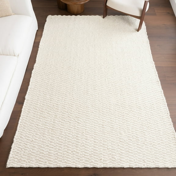 nuLOOM Glendora Hand Woven Chevron Area Rug, 6', Round, Glendora Ivory