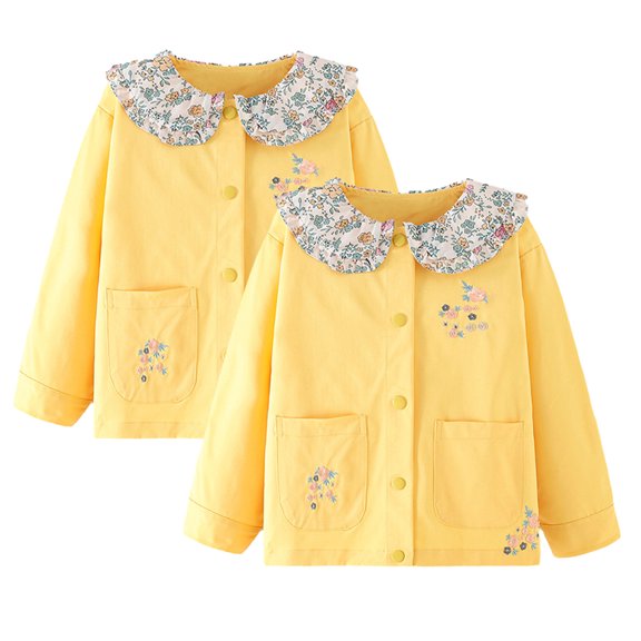 YTDSCS 1-9T Girls Long Sleeve Jackets Babydoll Neck Fashion Coats for Toddler Kids Spring Autumn Versatile Tops Jackets