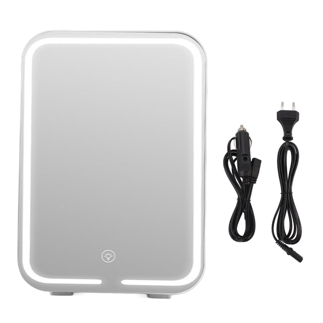 Mini Frigo de Soins de la Peau, Réfrigérateur Miroir Cosmétique Porte Miroir à Intensité Réglable Portable Refroidissement Faible Bruit pour Voiture pour Aliments pour Bureau