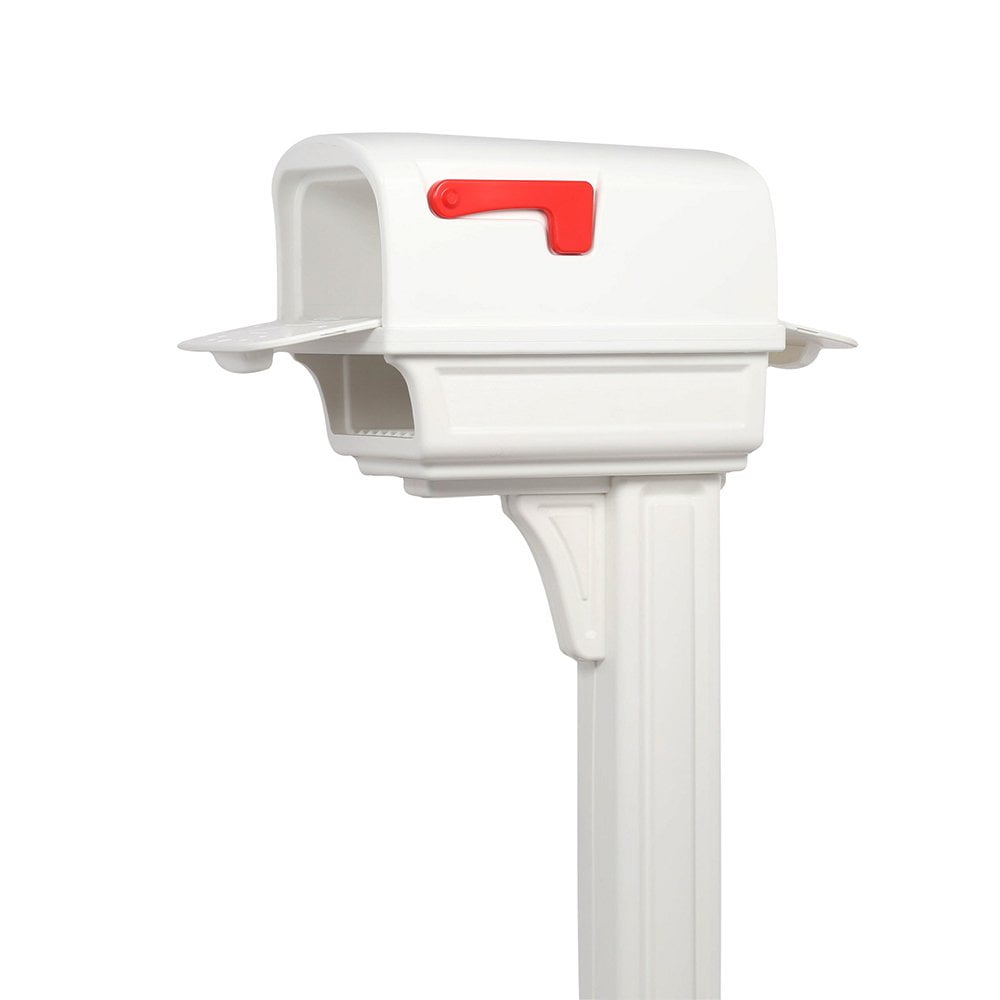 Gibraltar Mailboxes Gentry Large Plastic Mocha All-in-One Mailbox and Post Combo,... by Solar Group Inc.