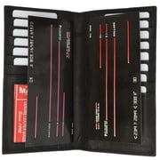 menswallet Mens Leather Long Wallet Pockets ID Card Clutch Bifold Purse, Black
