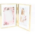 thumbnail image 1 of Gold Floating Frame ;x; Vertical Set For Picture x x x Tabletop Shelf Photo Frame Classy For Wedding Birthday Anniversary Home or Office Decor, 1 of 5