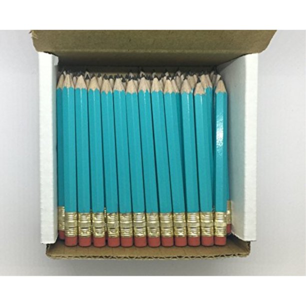 Half Pencils with Eraser Golf, Classroom, Pew, Short, Mini Hexagon