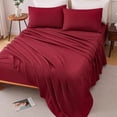 thumbnail image 5 of 4-Piece Solid Color Bed Sheet Set, Soft Bedroom Bedding Set with Multiple Neutral Color Options, 5 of 6