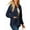 Dark Blue, variant on Women'S Casual Quilted Jacket, Button-Down Collar Long-Sleeved Shirt, Autumn Jacket with Pockets Black S