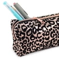 thumbnail image 2 of Pen + Gear Flock Leopard Print Pencil Pouch in Black on Metallic Rose Gold, 2 of 6