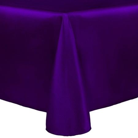 

Ultimate Textile (2 Pack) Reversible Shantung Satin - Majestic 60 x 144-Inch Oval Tablecloth - for Home Dining Tables Purple