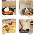 thumbnail image 6 of 8-Piece White Kitchen Utensil Set with Gold Handles, Stainless Steel Cooking Tools, Includes Spatulas, Ladle, Spoons for Nonstick Cookware (Gold and White), 6 of 8