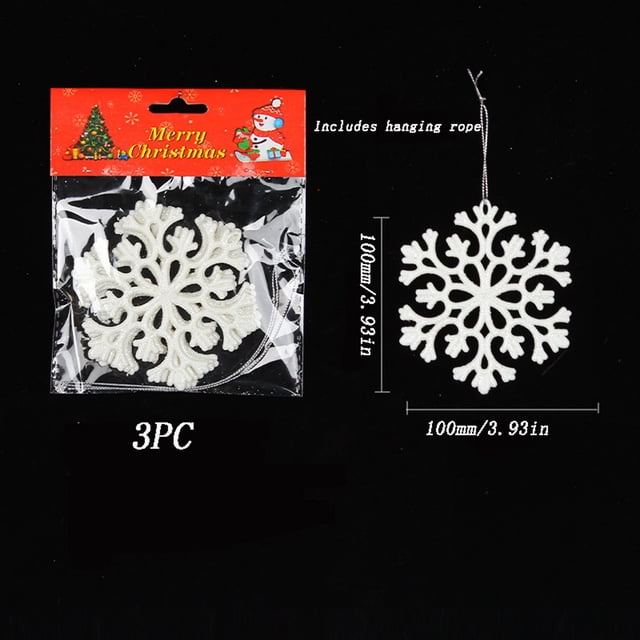 Fiudx Colgante de Copo de Nieve Blanco, Pvc, Gancho Resistente, Decoración Navideña, Fácil de Colgar, Ambiente Festivo, 12 X 12 Cm