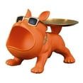 thumbnail image 3 of Bandeja de almacenamiento para perros, estatua, cuenco con estatuilla de perro, escultura de Animal de resina nórdica, bandeja de joyería para dulces Naranja BLESIY Estatua de resina, 3 of 8