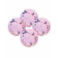 thumbnail image 7 of 13 Inch Round Placemats Set of 4, Pink Flower Non Slip Heat Insulation PP Table Mats, Spring Floral Butterfly Elegant Pastoral Birds Washable Place Mats for Kitchen Dining Party Table Decor, 7 of 7