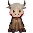 thumbnail image 1 of Vache Highlander bébé avec cape, technique mixte soufflée à l'air, SM, 1 of 7
