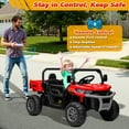 thumbnail image 4 of Joyracer 4WD 24 Volts Ride on Toys with Remote Control, 4X200W Power Car Wheels UTV, 2 Seater Powered Ride on Dump Truck, Electric Car for Kids, Bluetooth/Music/Spring Suspension, Red, 4 of 12