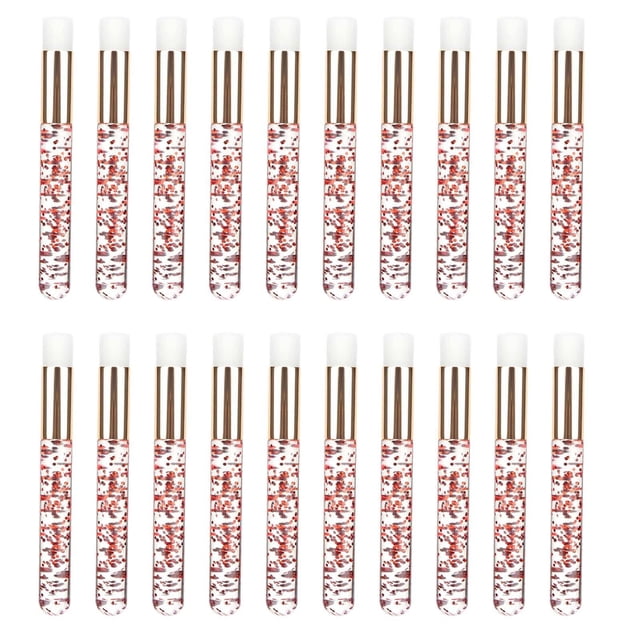 Vogacara 20 Pieces Lash Shampoo Brushes Cosmetic Off Peel cleaner Lash Tool Remover Pinceles de maquillaje y herramientas oro rojo