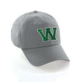 thumbnail image 1 of Custom Hat A to Z Initial Letters Classic Baseball Cap, Light Grey White Green Letter W, 1 of 4