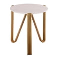thumbnail image 4 of TOV Furniture Aya 28"H Transitional Marble and Iron Side Table in White/Gold, 4 of 7