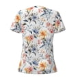 thumbnail image 5 of Wukai Lilies Flowers Casual V-Neck Graphic Tees for Women: Lightweight and Breathable Summer Tops with Stylish Design-Large, 5 of 8