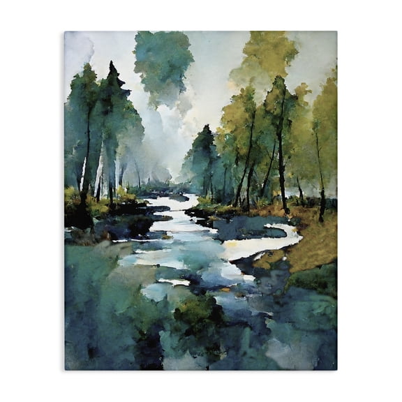 Stupell Industries Coastal Woodland Creek Canvas Art, 16 x 20, by Ray Powers