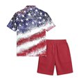 thumbnail image 5 of Men's 4th of July 2 Piece Outfits Patriotic Beach Cruise Button Down Shirts Shorts Sets US 250 Years Anniversary Travel Clothes, 5 of 6