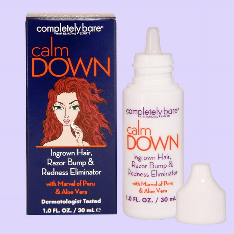 Completely Bare calm DOWN Ingrown Hair, Razor Bump & Redness Eliminator 1FL  OZ