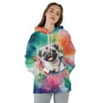 thumbnail image 4 of Funny Watercolor Adorable Pug Peeking Through Torn Paper Effect All Over Print 3D Hoodie Unisex Merch Hoodies Dog Lover Gifts - 00026, 4 of 6