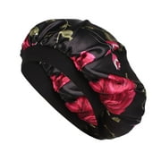 Mnycxen Soft Silk Hair Bonnet with Wide Band Comfortable Night Sleep Hat Hair Loss Cap