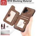 thumbnail image 3 of Phone Case for Samsung Galaxy A32 5G 2021 6.5 inch Wallet Cover with Tempered Glass Screen Protector Wrist Strap Lanyard RFID Card Holder Ring Stand M32 G5 A 32 32A S32 SM-A326U A326U Women Men Brown, 3 of 17