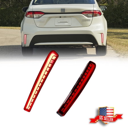 GTINTHEBOX 3 IN 1 LED Rear Bumper Turn Signal Brake Tail Lamps For Toyota Corolla 2020-2021