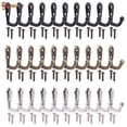 thumbnail image 2 of 20Pcs Wall Mounted Single Robe Coat Holder No Scratch Key Hanger with 40Pcs Screws Set for Home Kitchen Bath Garage (Black), 2 of 10