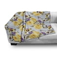 thumbnail image 3 of Pansy Soft Flannel Fleece Blanket, High Detailed Roses and Different Color Flowers Along Butterflies Pattern, Cozy Plush for Indoor and Outdoor Use, 60" x 80", Baby Blue Multicolor, by Ambesonne, 3 of 6