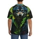 thumbnail image 3 of Fotbe Realistic Style Wolf Warrior Camisa Estampada de Manga Corta para Hombre, Casual de Verano, Estilo Playero, Sin Arrugas-3X-Large, 3 of 5