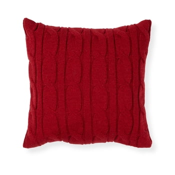 Mainstays Decorative Throw Pillow, Holiday Sweater Knit, 17"x17" Square, 1 per Pack