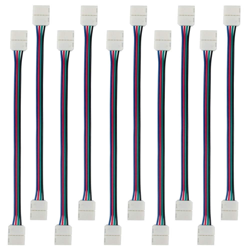 10pcs 4-Pin Solderless Connectors For 10mm Wide SMD 5050 RGB LED Strips - Gapless Quick Connect Adapters - View #7