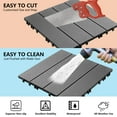 thumbnail image 4 of TrumanPick 36 PCS Deck Tiles Patio Pavers Interlocking Flooring Tiles 12"W x 12"L Waterproof Outdoor Flooring for Patio Garden Balcony Backyard All Weather Use, Dark Gray, 4 of 12