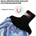 thumbnail image 3 of Haosy Blue Black White Marble Golf Mallet Putter Cover Strong Magnetic Leather Golf Club Headcover Closure, 3 of 7