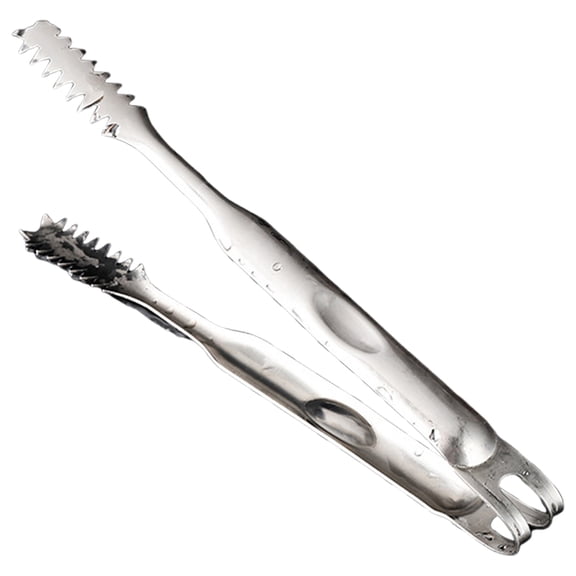 Stainless Steel Ice Tongs 7.5/9 Inch Professional Bar Tongs with Serrated Grip Teeth for Ice Cubes, Sugar, Salad, Multi Purpose Serving Utensil for Kitchen, BBQ, Party, Hotel & Bar(Silver1,9x2")