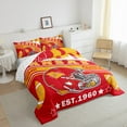 thumbnail image 3 of Manfei American Rugby Games Silhouette Bedding Comforter Set,Kansas Twin Comforter Sets,Red Rugby Helmet Bedding Set For Boys,Lightweight Room Decoration Reversible,2-Piece, 3 of 8