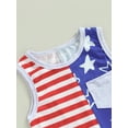 thumbnail image 5 of Hirigin Newborn Baby Boy Girl 4th of July Outfit Sleeveless American Flag Romper Jumpsuit 6 12 18 24 Months Independence Day Bodysuit, 5 of 7