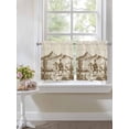 thumbnail image 4 of Beige Western Farmhouse 2 Panel Kitchen Curtains for Small Windows, Vintage Cowboys Cactus Bathroom Tier Curtain, Short Window Treatment for Bedroom/Living Room 55"x36", 4 of 6