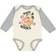 thumbnail image 3 of Inktastic Valentines Day Pugs & Kisses with Hearts Boys or Girls Long Sleeve Baby Bodysuit, 3 of 5
