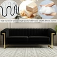 thumbnail image 5 of Black Velvet Loveseat Sofa Couch, 84" Luxury Large Sectional Sofa Couch with Gold Metal Legs for 3-4 Persons, Mid-Century Modern Sofa, Chesterfield Sofa Couch for Living Room Bedroom, 5 of 7